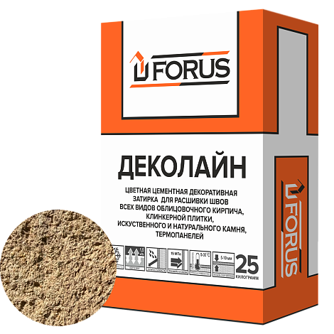 Forus Деколайн 2268 - цветная затирка светло-коричневая 25кг.