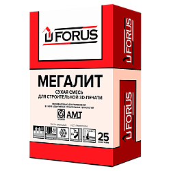 Forus Мегалит - сухая строительная смесь для строительной 3D-печати 25кг.