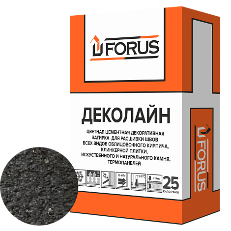 Forus Деколайн 2263 - цветная затирка чёрная 25кг.