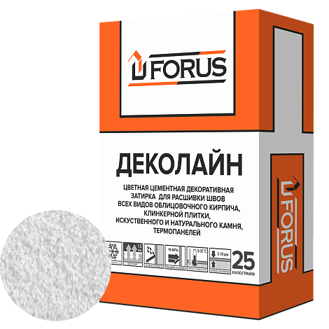 Forus Деколайн 2252 - цветная затирка супербелая 25кг.