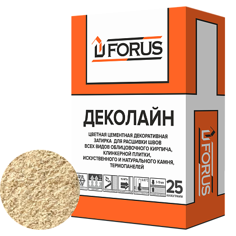 Forus Деколайн 2265 - цветная затирка кремово-бежевая 25кг.