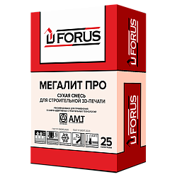 Forus Мегалит про- сухая строительная смесь для строительной 3D-печати 25кг.