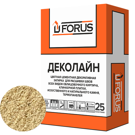 Forus Деколайн 2258 - цветная затирка бежевая 25кг.