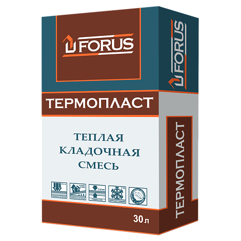 Forus Термопласт - тёплая кладочная смесь для керамических блоков 25кг.