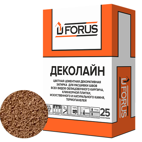 Forus Деколайн 2256 - цветная затирка коричневая 25кг.